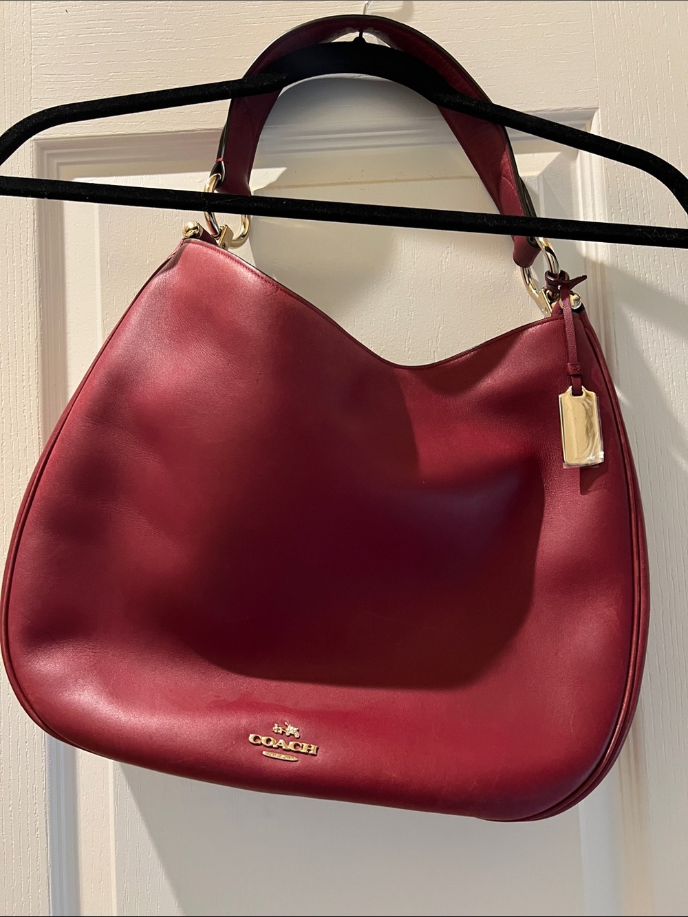 Coach Nomad Hobo, burgundy leather, new